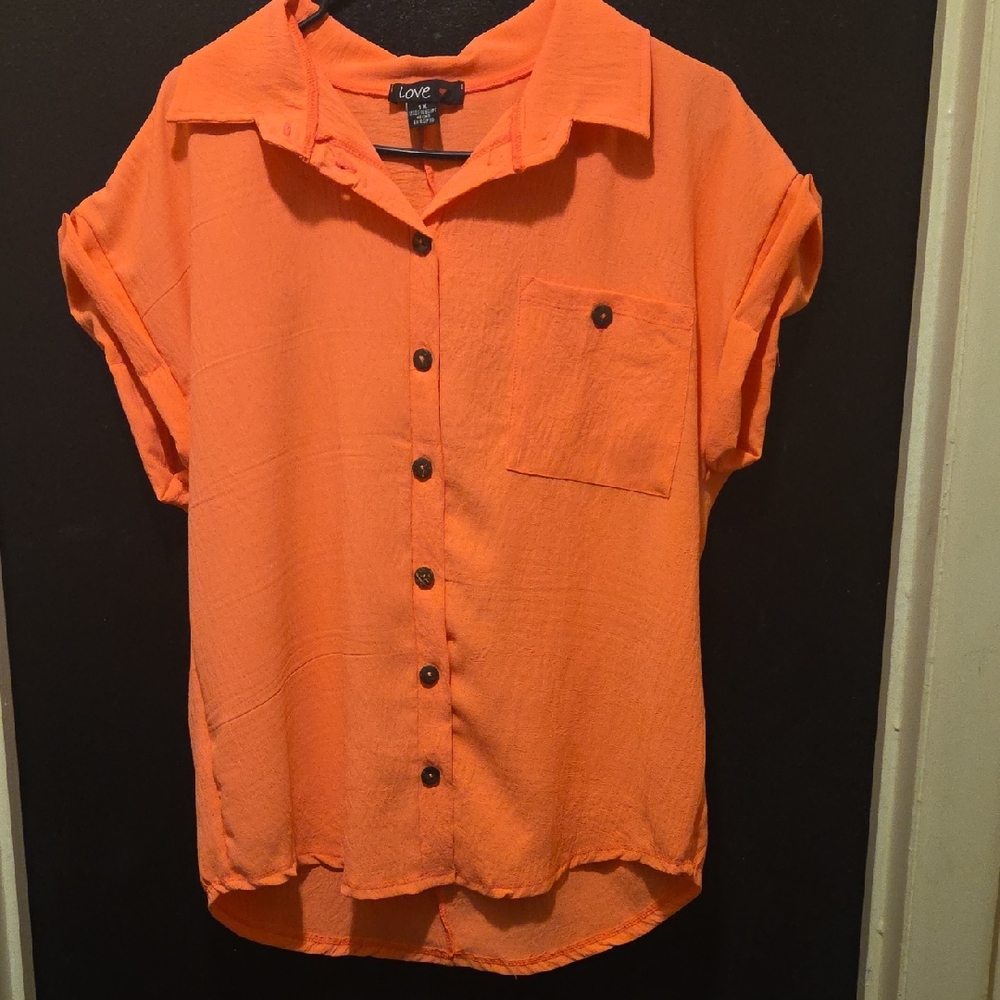 Orange Button-Up Shirt